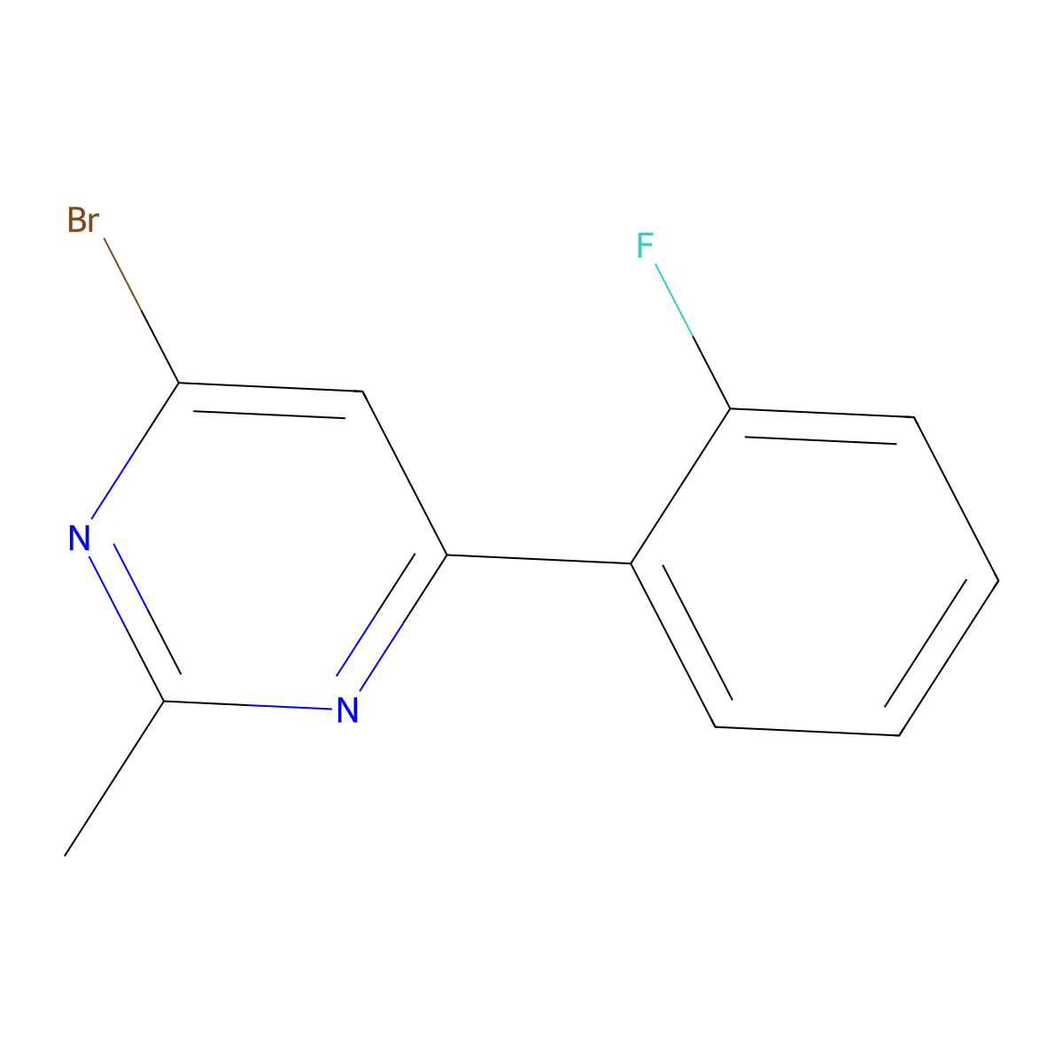 4-Bromo-6-(2-fluorophenyl)-2-methylpyrimidine molecular structure, CAS 1412957-66-4