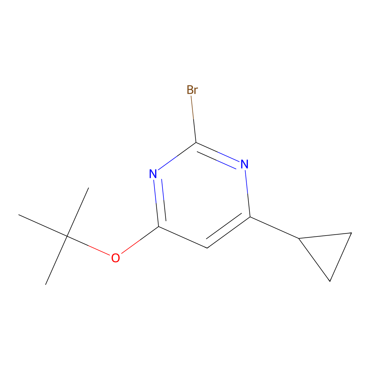 2-Bromo-4-(tert-butoxy)-6-cyclopropylpyrimidine molecular structure, CAS 1412957-71-1