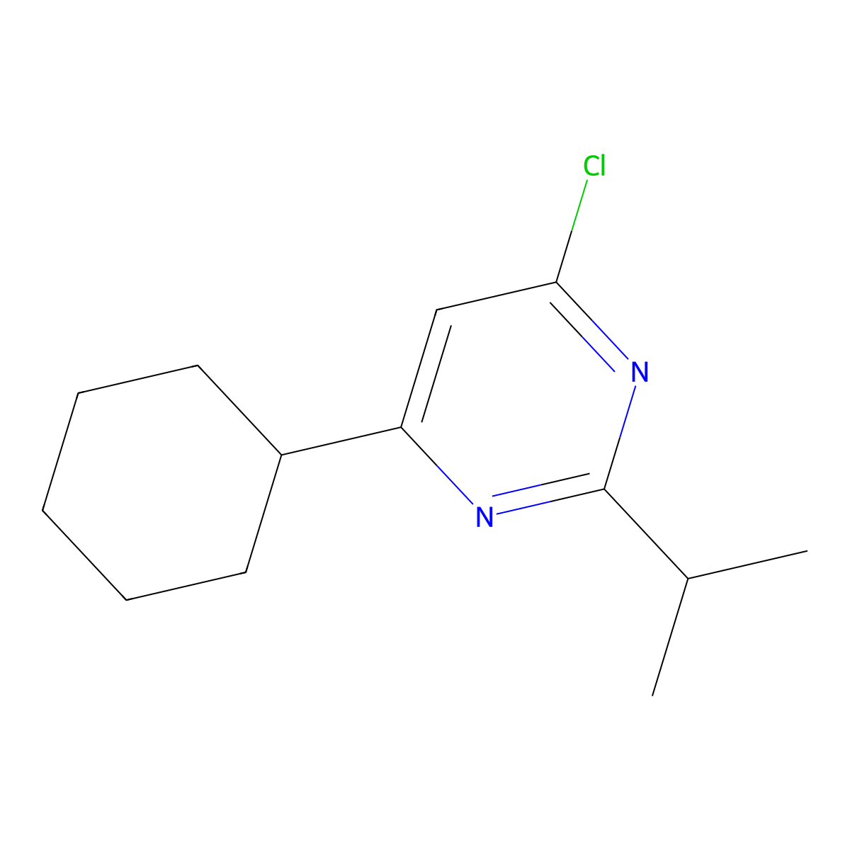4-Chloro-6-cyclohexyl-2-(propan-2-yl)pyrimidine molecular structure, CAS 1412957-79-9