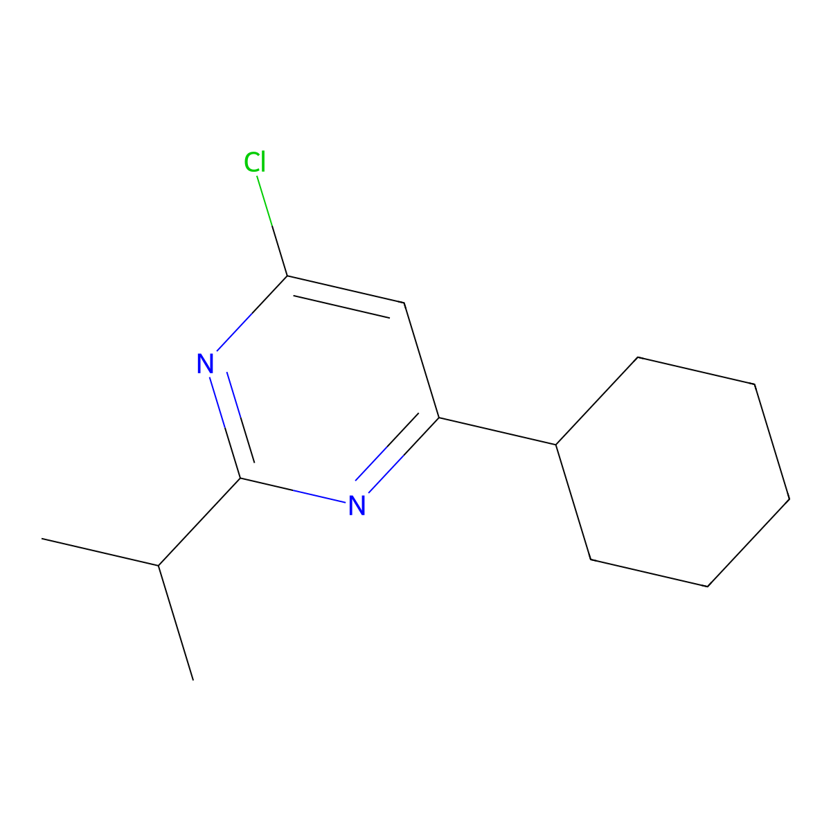 4-Chloro-6-cyclohexyl-2-(propan-2-yl)pyrimidine molecular structure, CAS 1412957-79-9