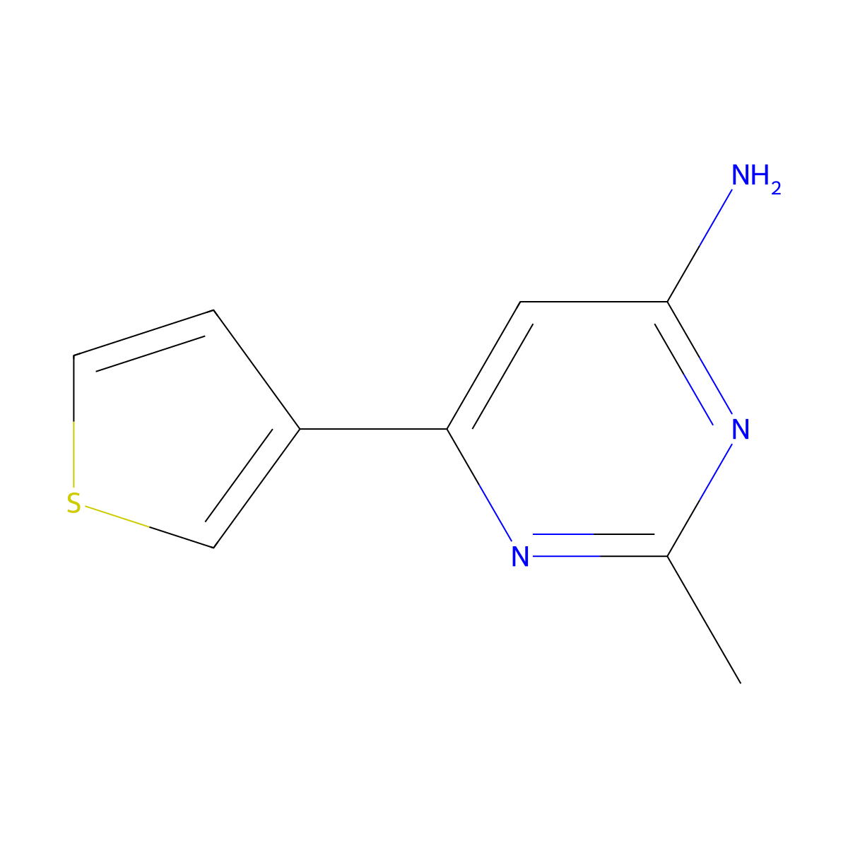 4-Amino-2-methyl-6-(3-thienyl)pyrimidine molecular structure, CAS 1412957-83-5