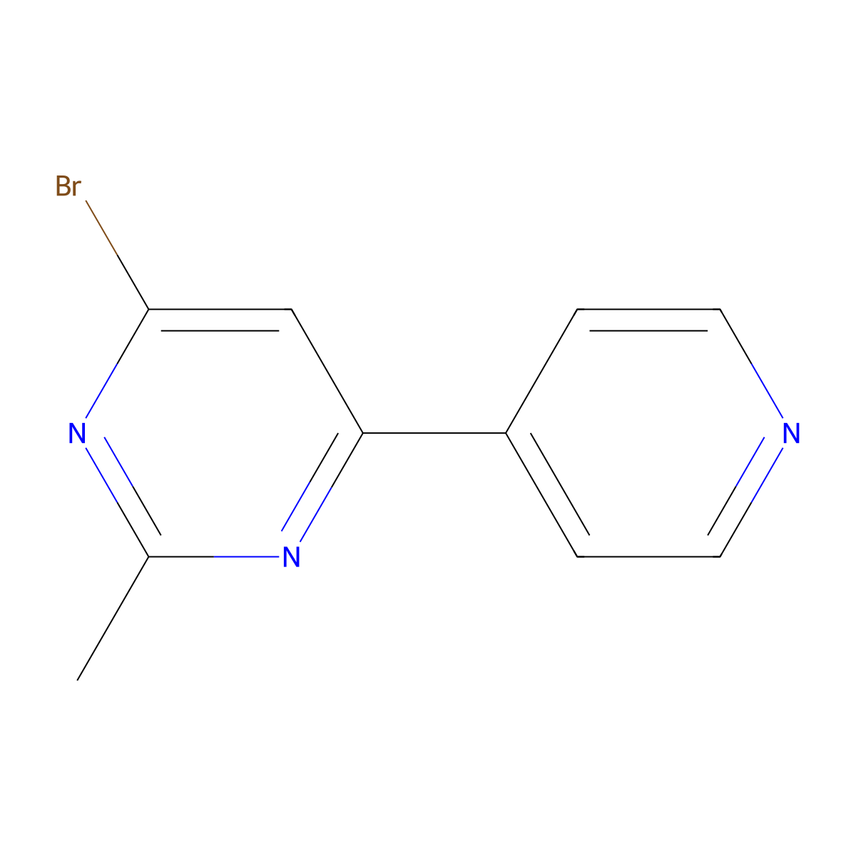 4-Bromo-2-methyl-6-(pyridin-4-yl)pyrimidine molecular structure, CAS 1412957-84-6