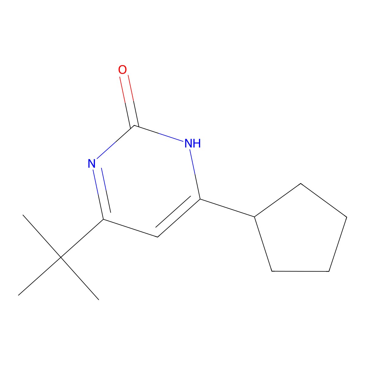 2-Hydroxy-4-(cyclopentyl)-6-(tert-butyl)pyrimidine molecular structure, CAS 1412957-85-7