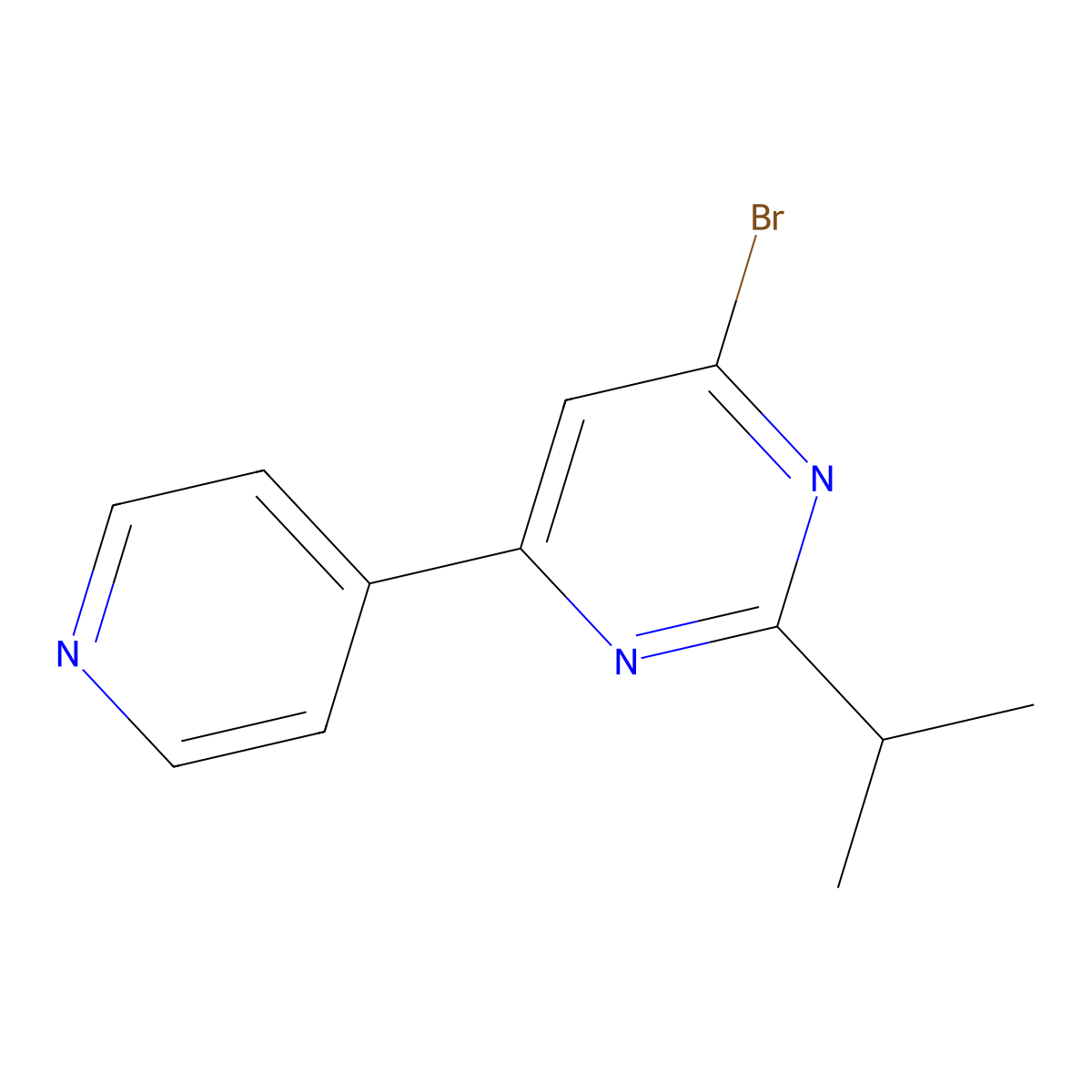 4-Bromo-2-(iso-propyl)-6-(pyridin-4-yl)-pyrimidine molecular structure, CAS 1412957-91-5