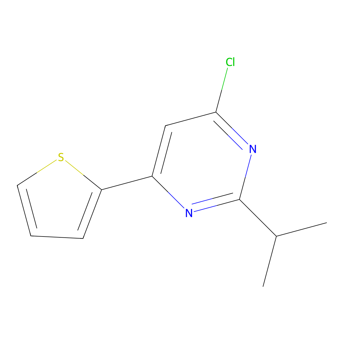 4-Chloro-2-(iso-propyl)-6-(2-thienyl)pyrimidine molecular structure, CAS 1412957-96-0