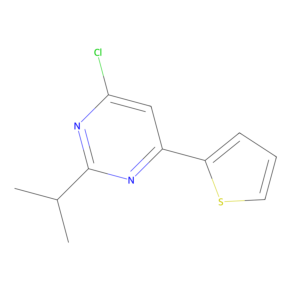 4-Chloro-2-(iso-propyl)-6-(2-thienyl)pyrimidine molecular structure, CAS 1412957-96-0