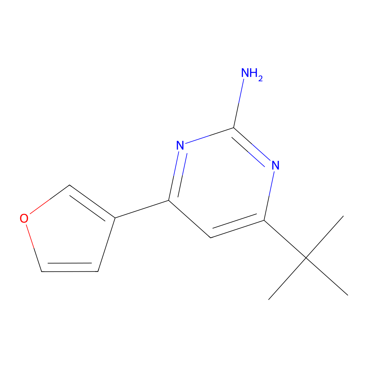2-Amino-4-(3-furyl)-6-(tert-butyl)pyrimidine molecular structure, CAS 1412958-16-7