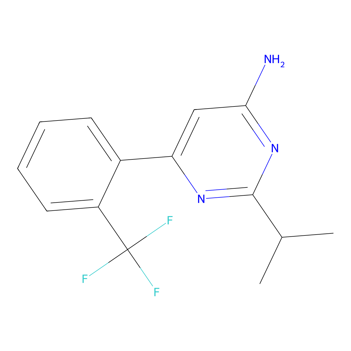 4-Amino-2-(iso-propyl)-6-(2-trifluoromethylphenyl)-pyrimidine molecular structure, CAS 1412958-19-0