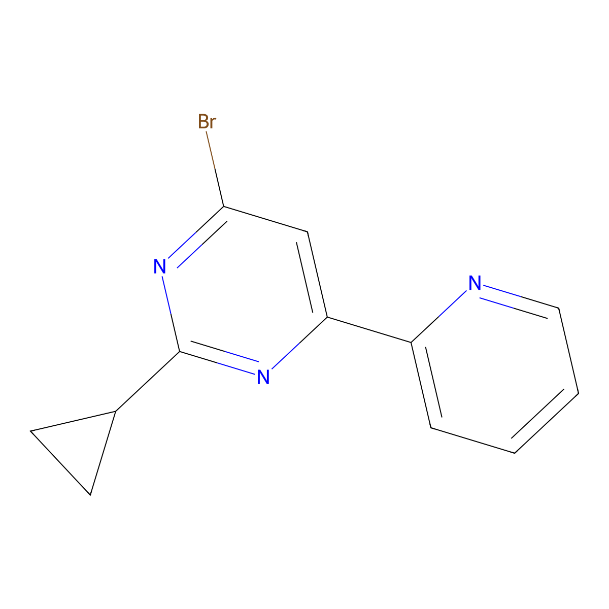 4-Bromo-2-cyclopropyl-6-(2-pyridyl)pyrimidine molecular structure, CAS 1412958-23-6