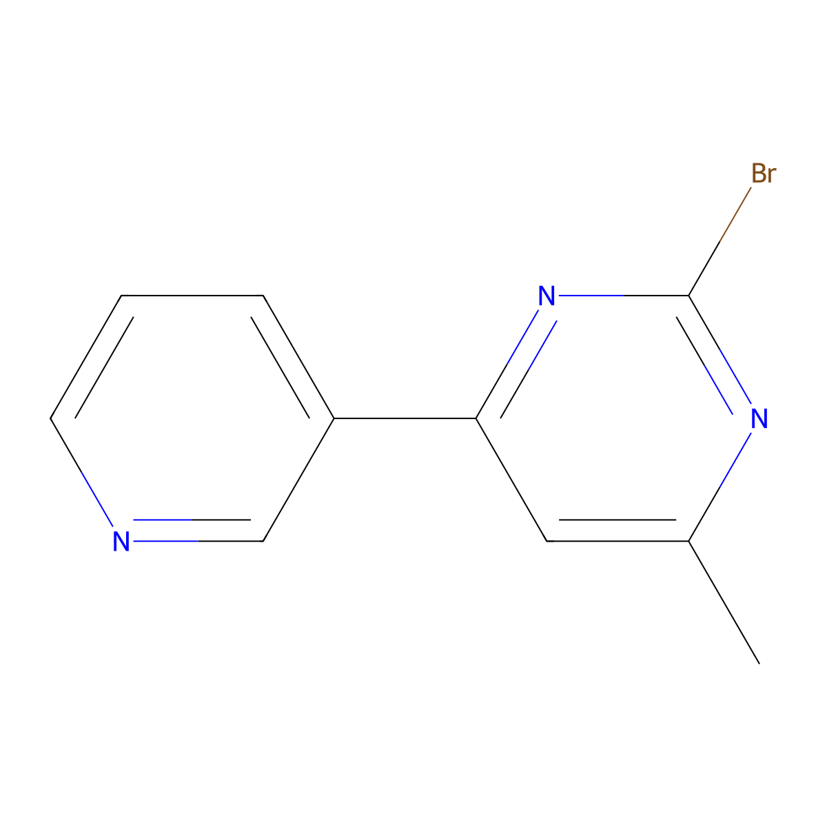 2-Bromo-4-(pyridin-3-yl)-6-methylpyrimidine molecular structure, CAS 1412958-25-8