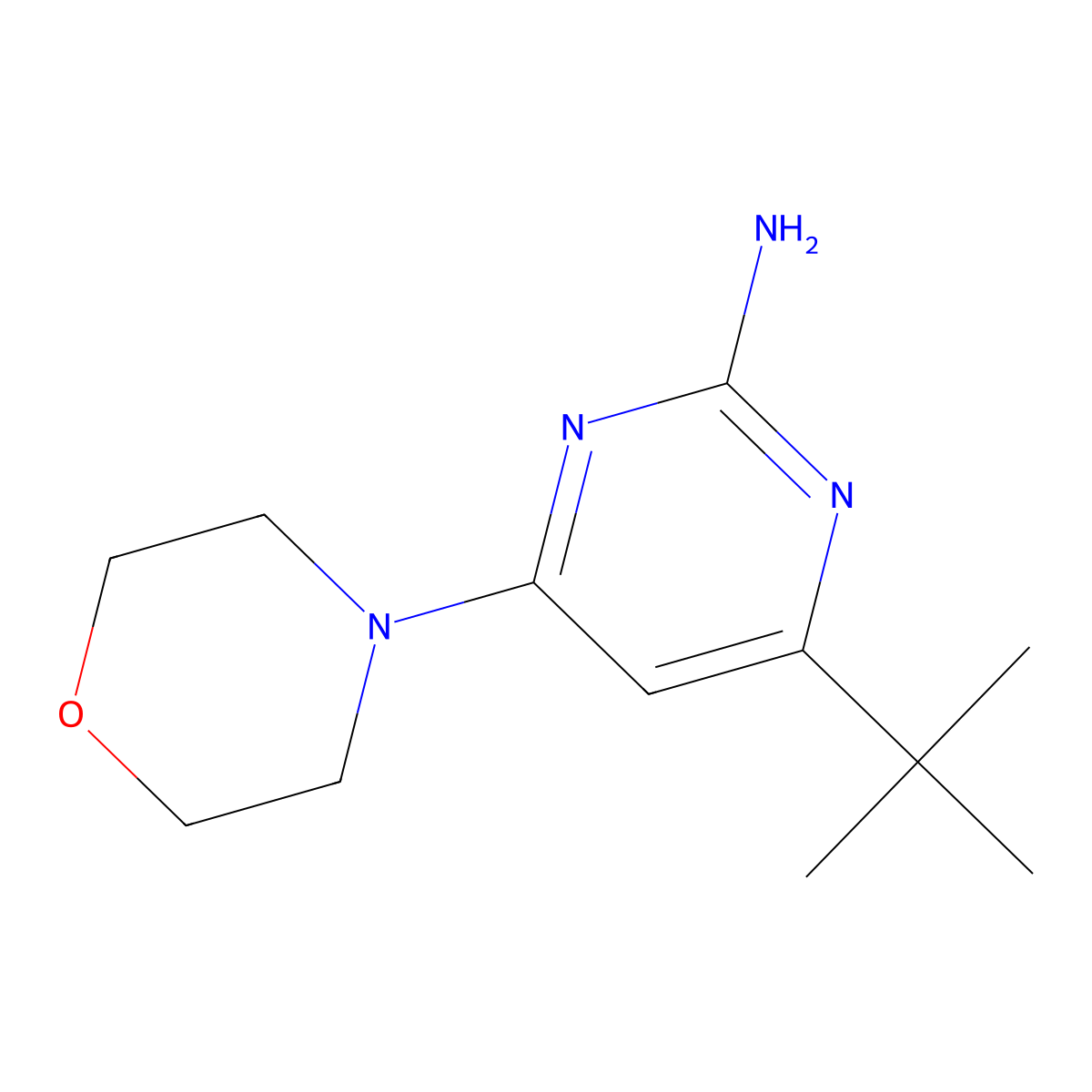 2-Amino-4-morpholino-6-(tert-butyl)pyrimidine molecular structure, CAS 1412958-27-0