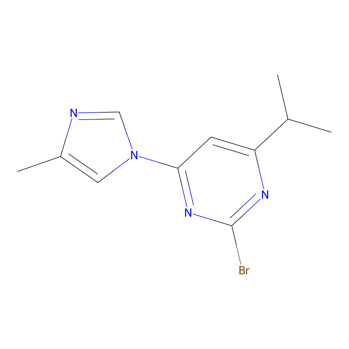 2-Bromo-4-(1H-4-methylimidazol-1-yl)-6-(iso-propyl)pyrimidine molecular structure, CAS 1412958-28-1