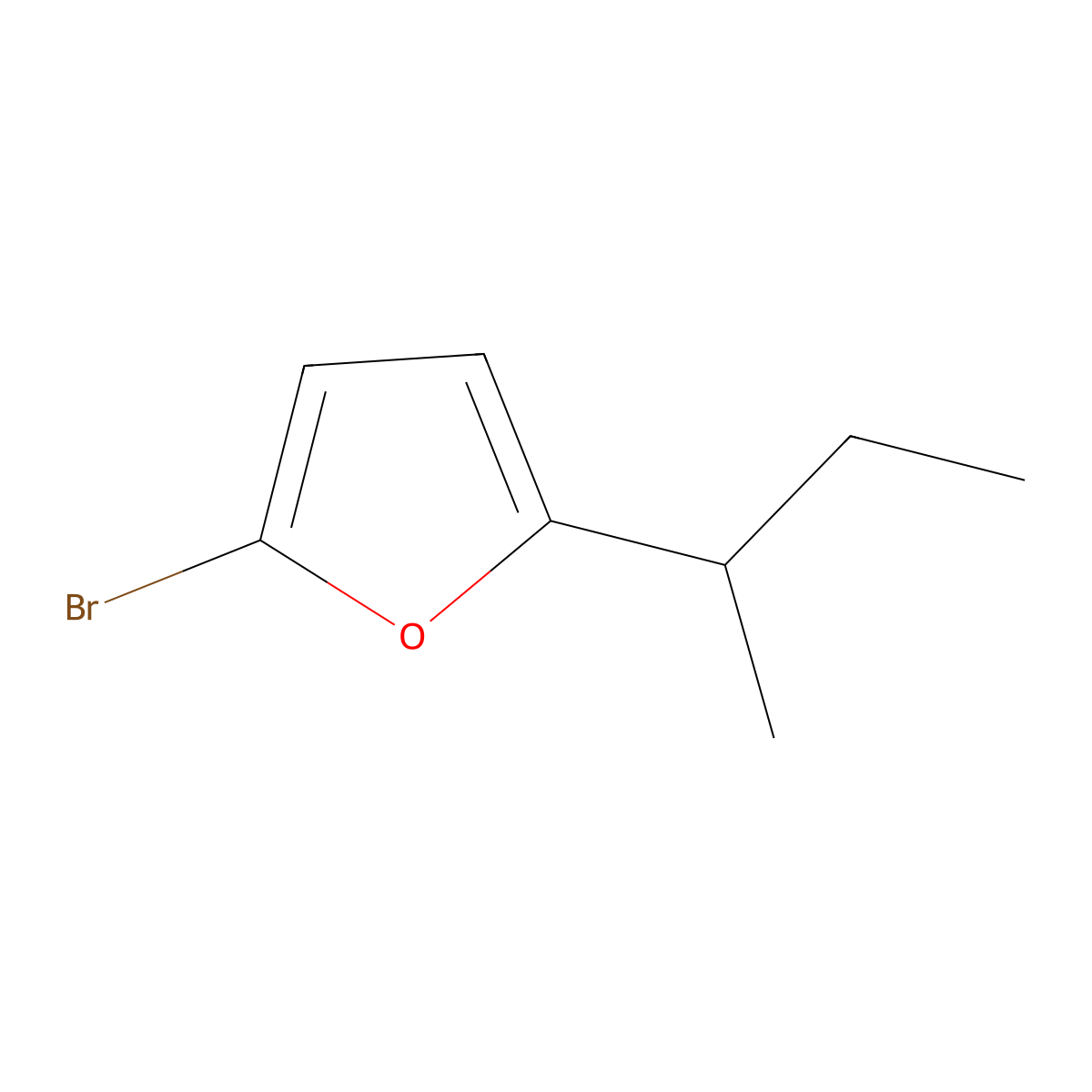 2-Bromo-5-(sec-butyl)furan molecular structure, CAS 1412958-31-6