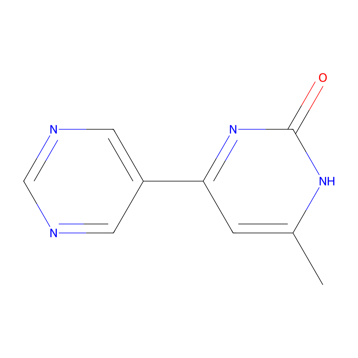 2-Hydroxy-4-(pyrimidin-5-yl)-6-methylpyrimidine molecular structure, CAS 1412958-32-7