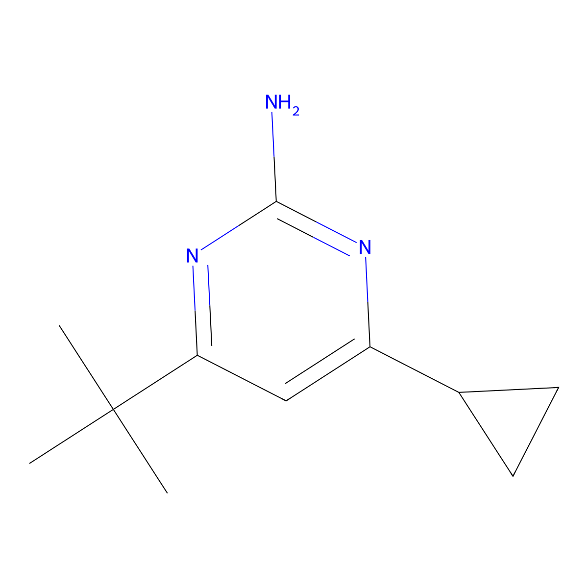 2-Amino-4-(cyclopropyl)-6-(tert-butyl)pyrimidine molecular structure, CAS 1412958-41-8