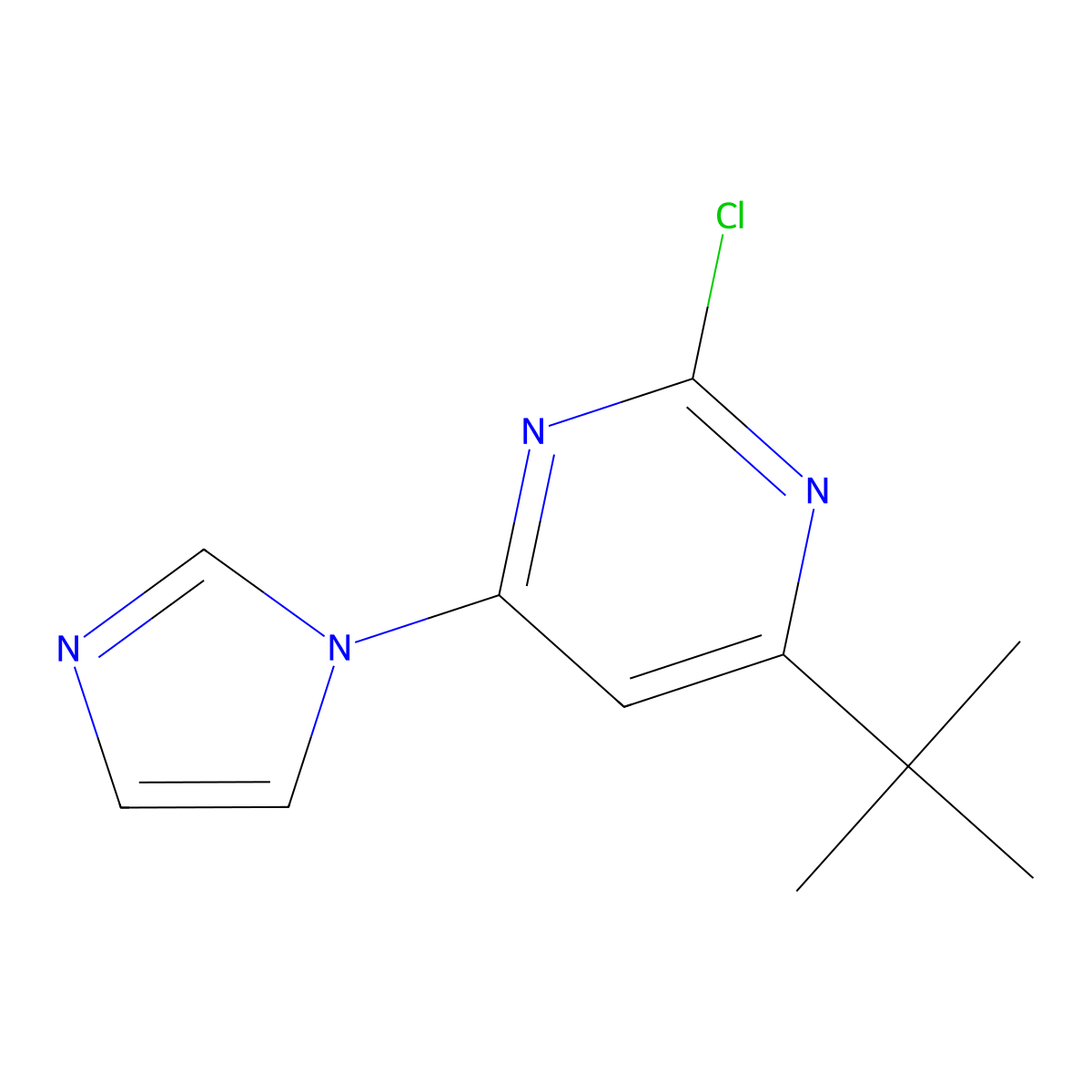 2-chloro-4-(1H-imidazol-1-yl)-6-(tert-butyl)pyrimidine molecular structure, CAS 1412958-42-9