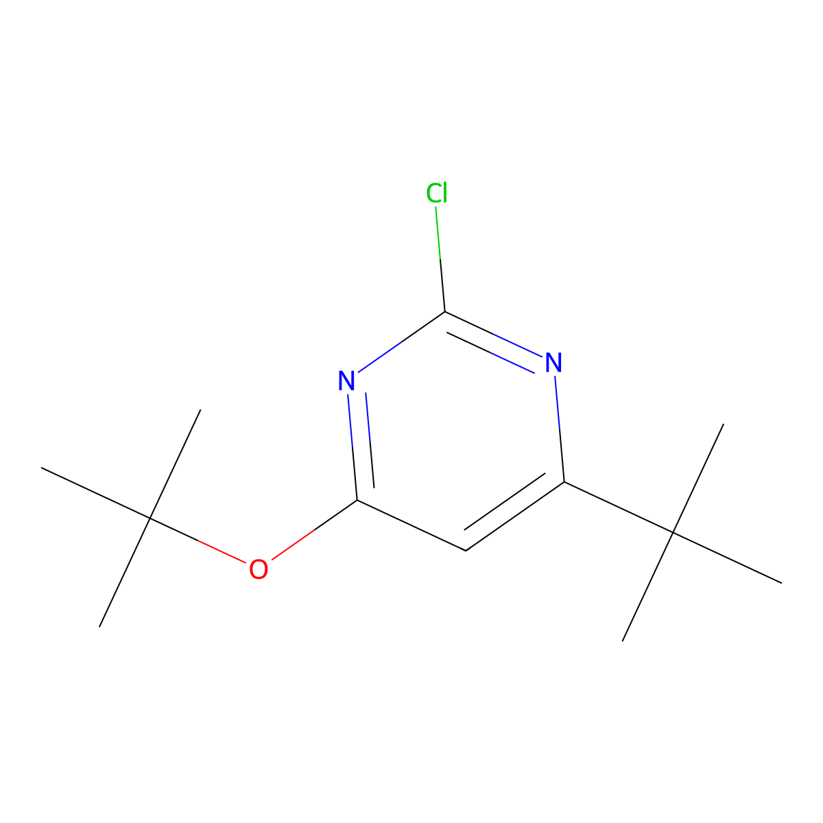 2-Chloro-4-(tert-butoxy)-6-(tert-butyl)pyrimidine molecular structure, CAS 1412958-45-2