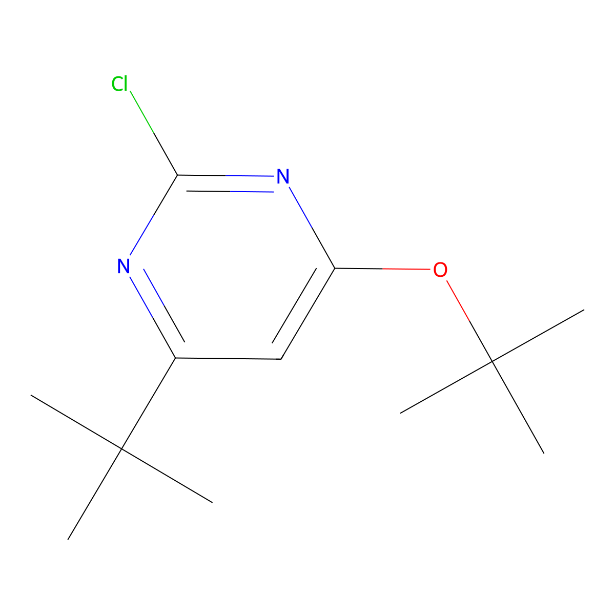 2-Chloro-4-(tert-butoxy)-6-(tert-butyl)pyrimidine molecular structure, CAS 1412958-45-2