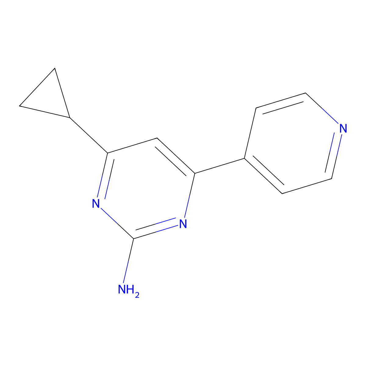 2-Amino-4-(pyridin-4-yl)-6-cyclopropylpyrimidine molecular structure, CAS 1412958-50-9