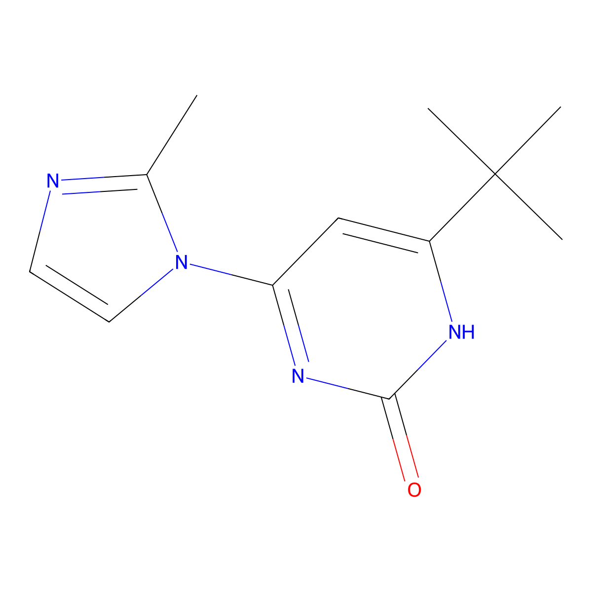 2-hydroxy-4-(1H-2-methylimidazol-1-yl)-6-(tert-butyl)pyrimidine molecular structure, CAS 1412958-52-1
