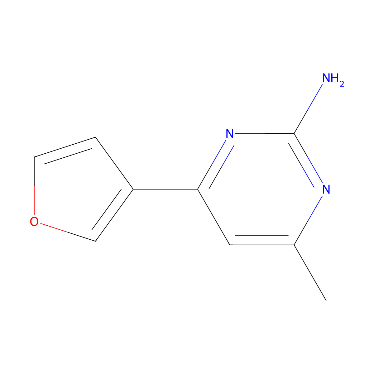 2-Amino-4-(3-furyl)-6-methylpyrimidine molecular structure, CAS 1412958-56-5