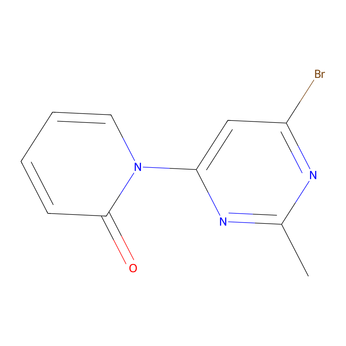 4-Bromo-2-methyl-6-(1H-pyridin-2-one)pyrimidine molecular structure, CAS 1412958-59-8