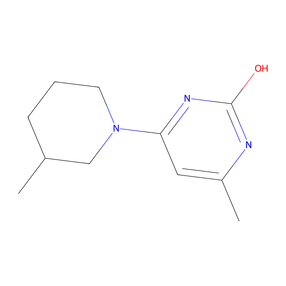 2-Hydroxy-4-(3-methylpiperidin-1-yl)-6-methylpyrimidine molecular structure, CAS 1412958-64-5