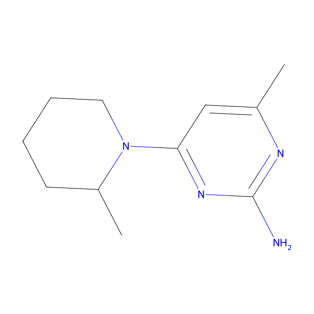 2-Amino-4-(2-methylpiperidin-1-yl)-6-methylpyrimidine molecular structure, CAS 1412958-65-6