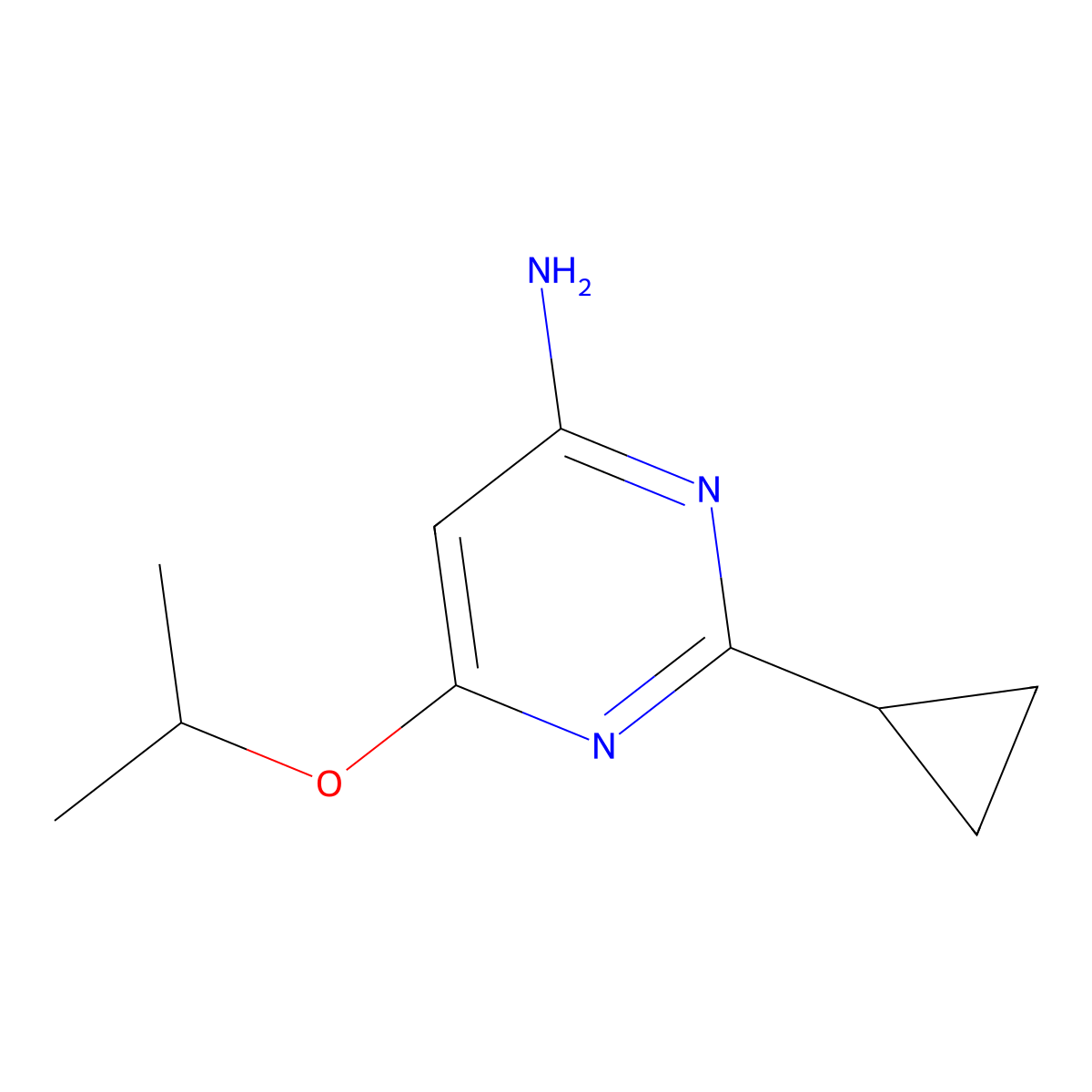 4-Amino-2-cyclopropyl-6-(iso-propoxy)pyrimidine molecular structure, CAS 1412958-69-0