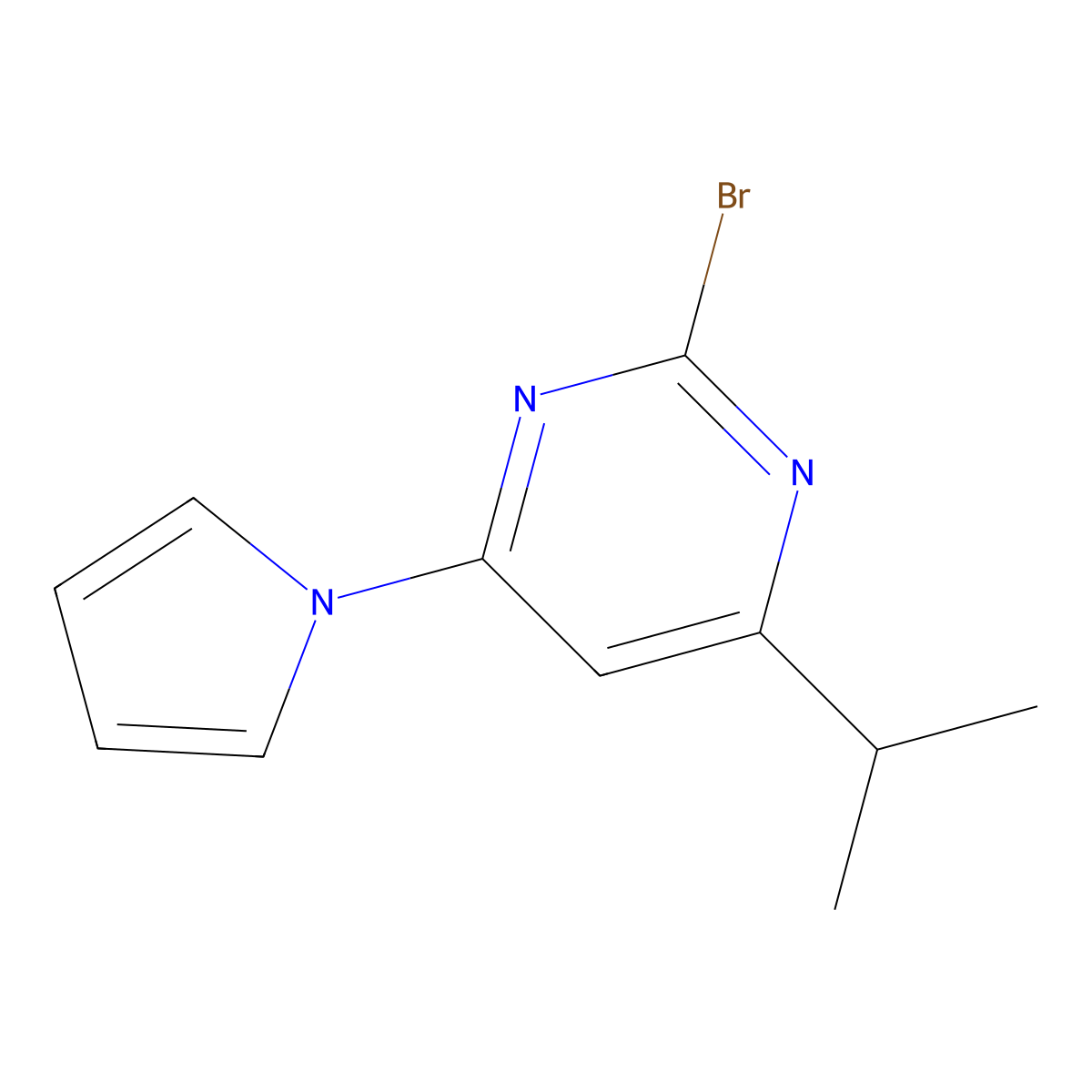 2-Bromo-4-(1H-pyrrol-1-yl)-6-(iso-propyl)pyrimidine molecular structure, CAS 1412958-73-6