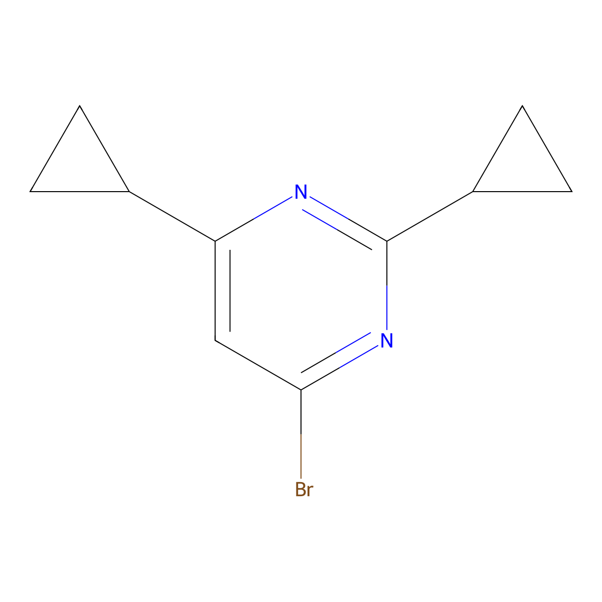 4-Bromo-2,6-dicyclopropylpyrimidine molecular structure, CAS 1412958-76-9