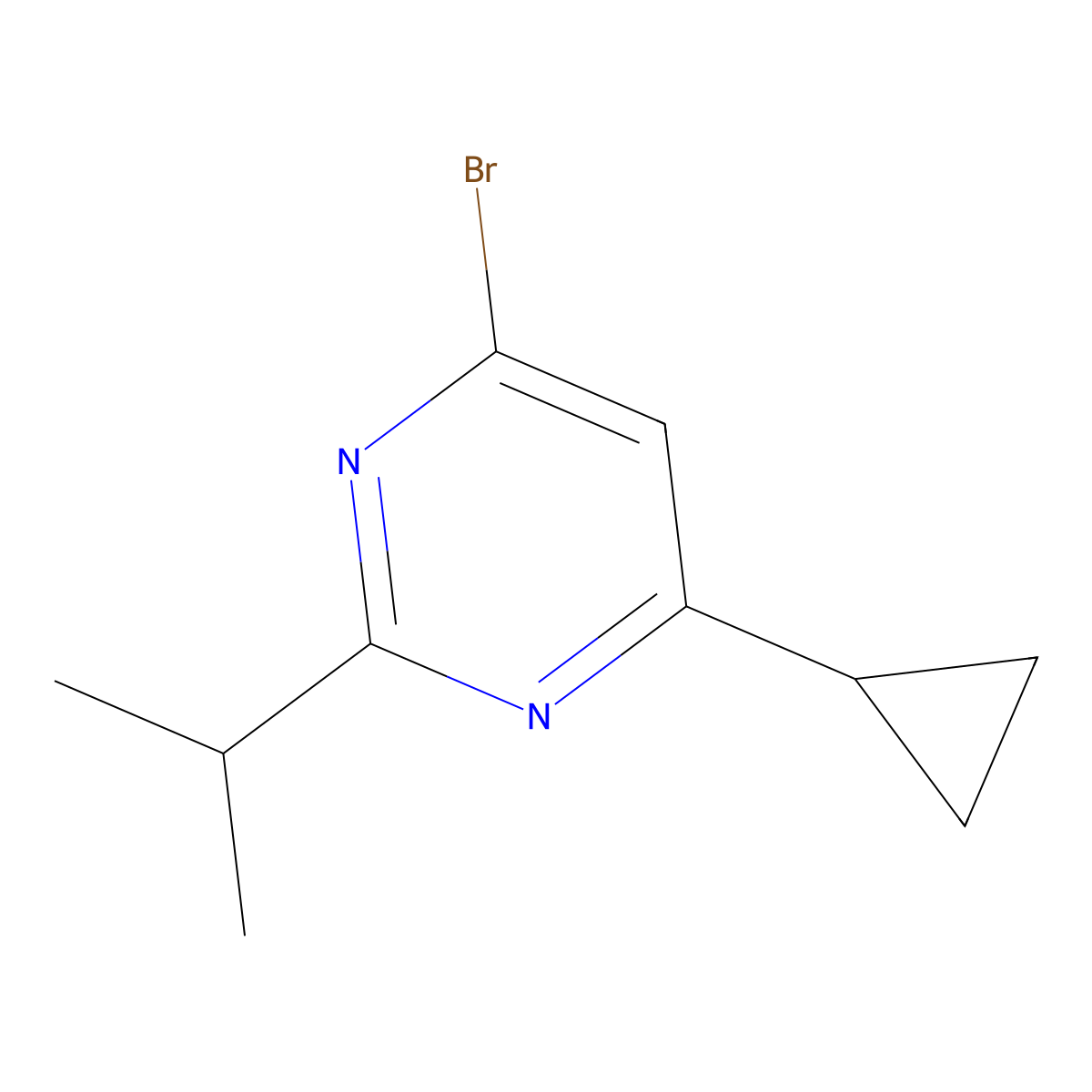 4-Bromo-6-cyclopropyl-2-(propan-2-yl)pyrimidine molecular structure, CAS 1412958-77-0