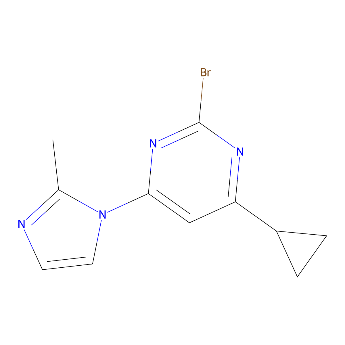 2-bromo-4-(1H-2-methylimidazol-1-yl)-6-cyclopropylpyrimidine molecular structure, CAS 1412958-81-6