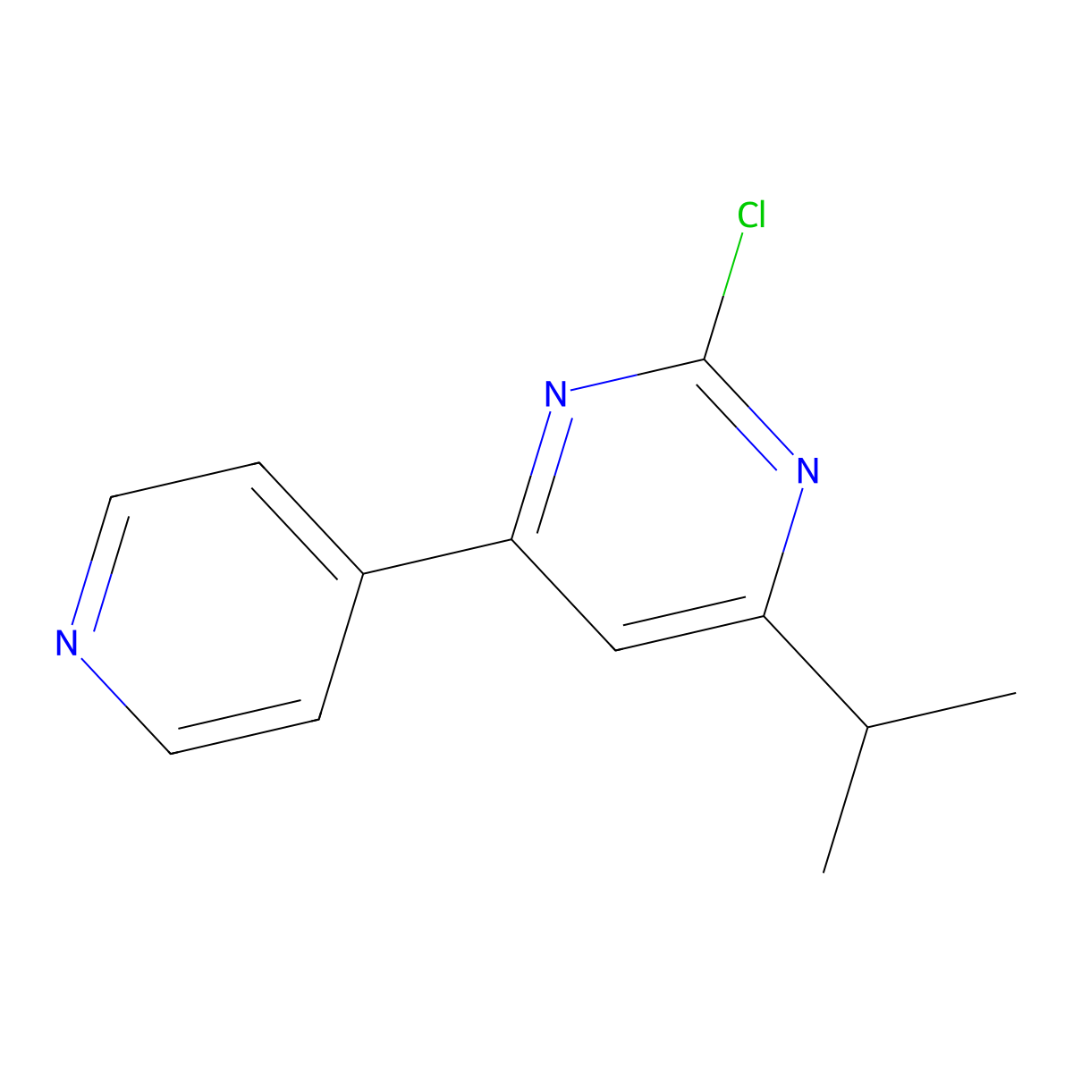 2-Chloro-4-(pyridin-4-yl)-6-(iso-propyl)pyrimidine molecular structure, CAS 1412958-93-0