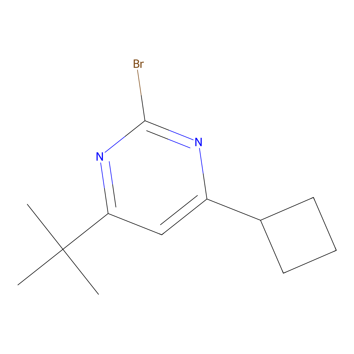 2-Bromo-4-(cyclobutyl)-6-(tert-butyl)pyrimidine molecular structure, CAS 1412958-95-2
