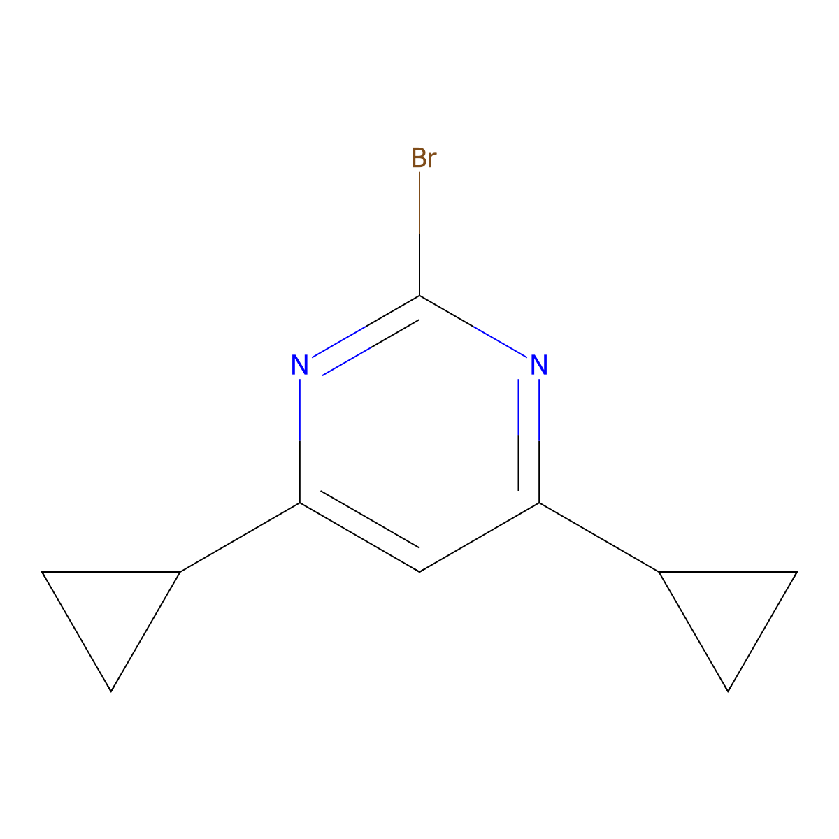 2-Bromo-4,6-dicyclopropylpyrimidine molecular structure, CAS 1412958-97-4
