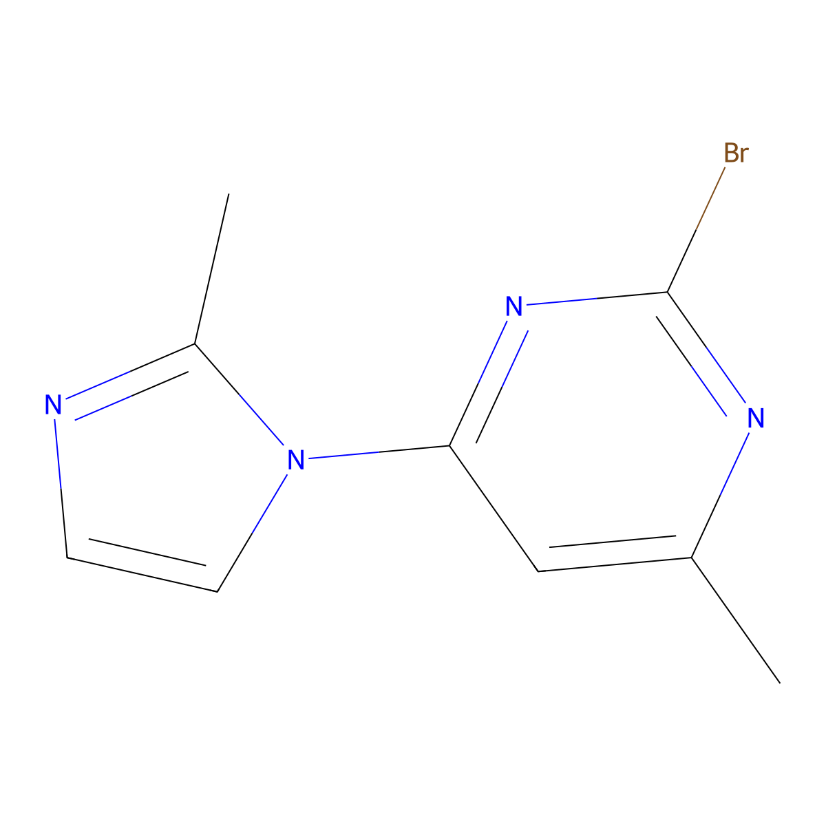 2-Bromo-4-(2-methyl-1H-imidazol-1-yl)-6-methylpyrimidine molecular structure, CAS 1412959-00-2