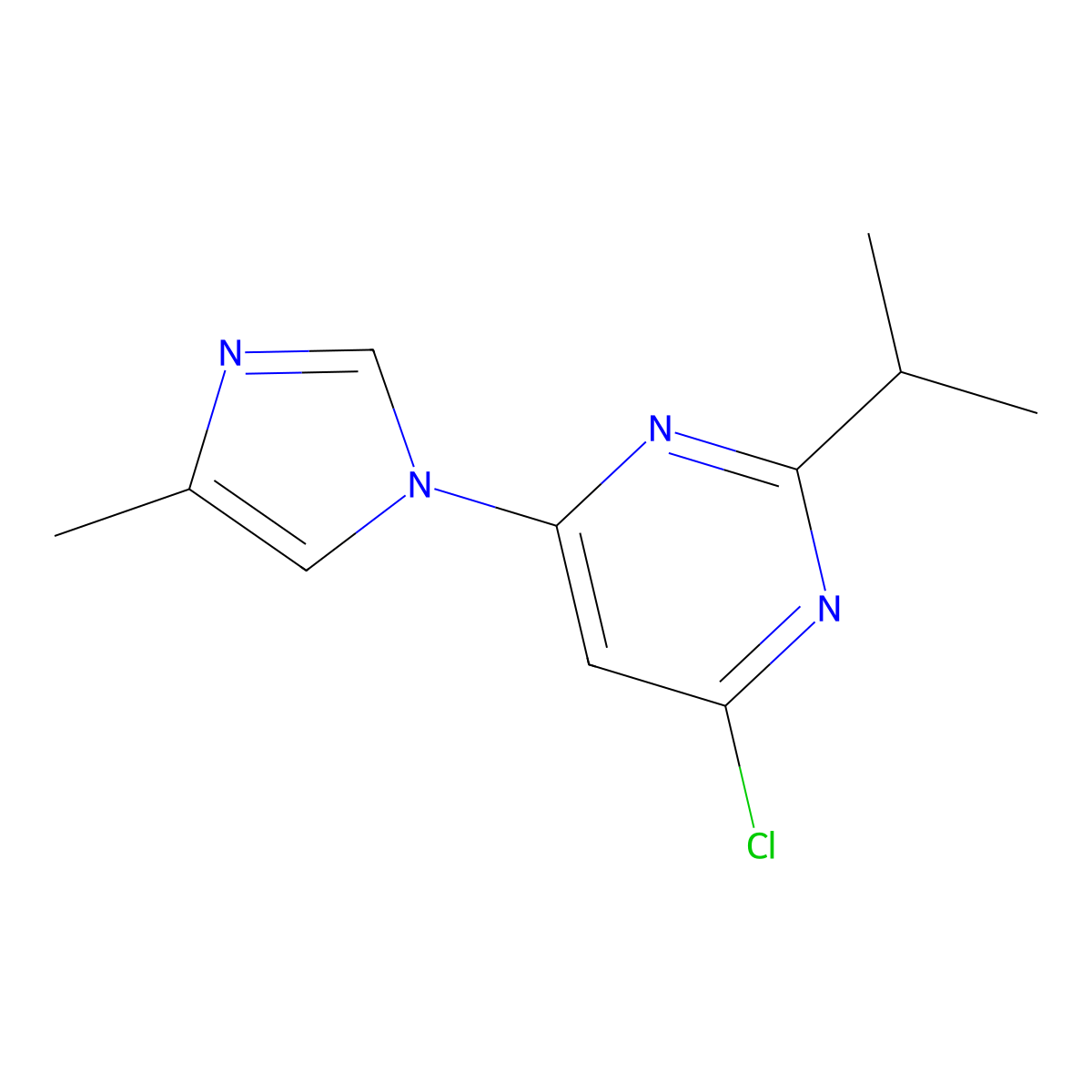 4-chloro-2-(iso-propyl)-6-(1H-4-methylimidazol-1-yl)-pyrimidine molecular structure, CAS 1412959-03-5