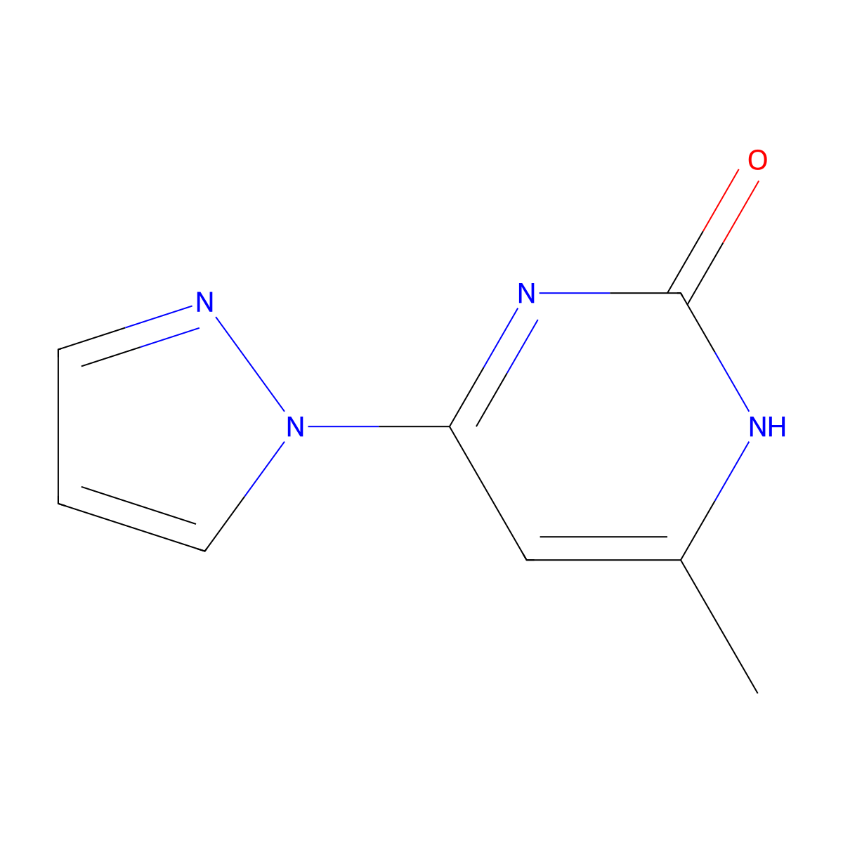 2-Hydroxy-4-(1H-pyrazol-1-yl)-6-methylpyrimidine molecular structure, CAS 1412959-09-1