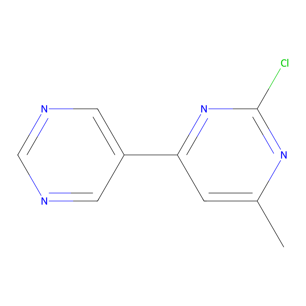 2-Chloro-4-(pyrimidin-5-yl)-6-methylpyrimidine molecular structure, CAS 1412959-16-0
