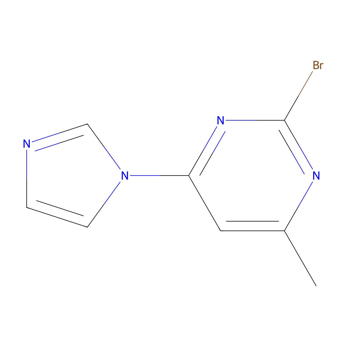 2-Bromo-4-(1H-imidazol-1-yl)-6-methylpyrimidine molecular structure, CAS 1412959-21-7