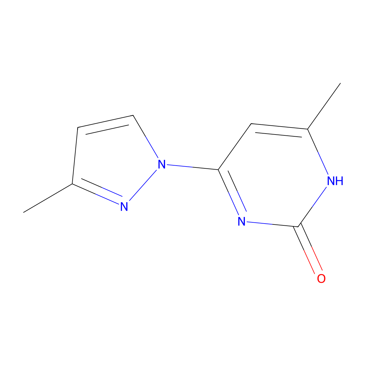 2-Hydroxy-4-(3-methyl-1H-pyrazol-1-yl)-6-methylpyrimidine molecular structure, CAS 1412959-22-8