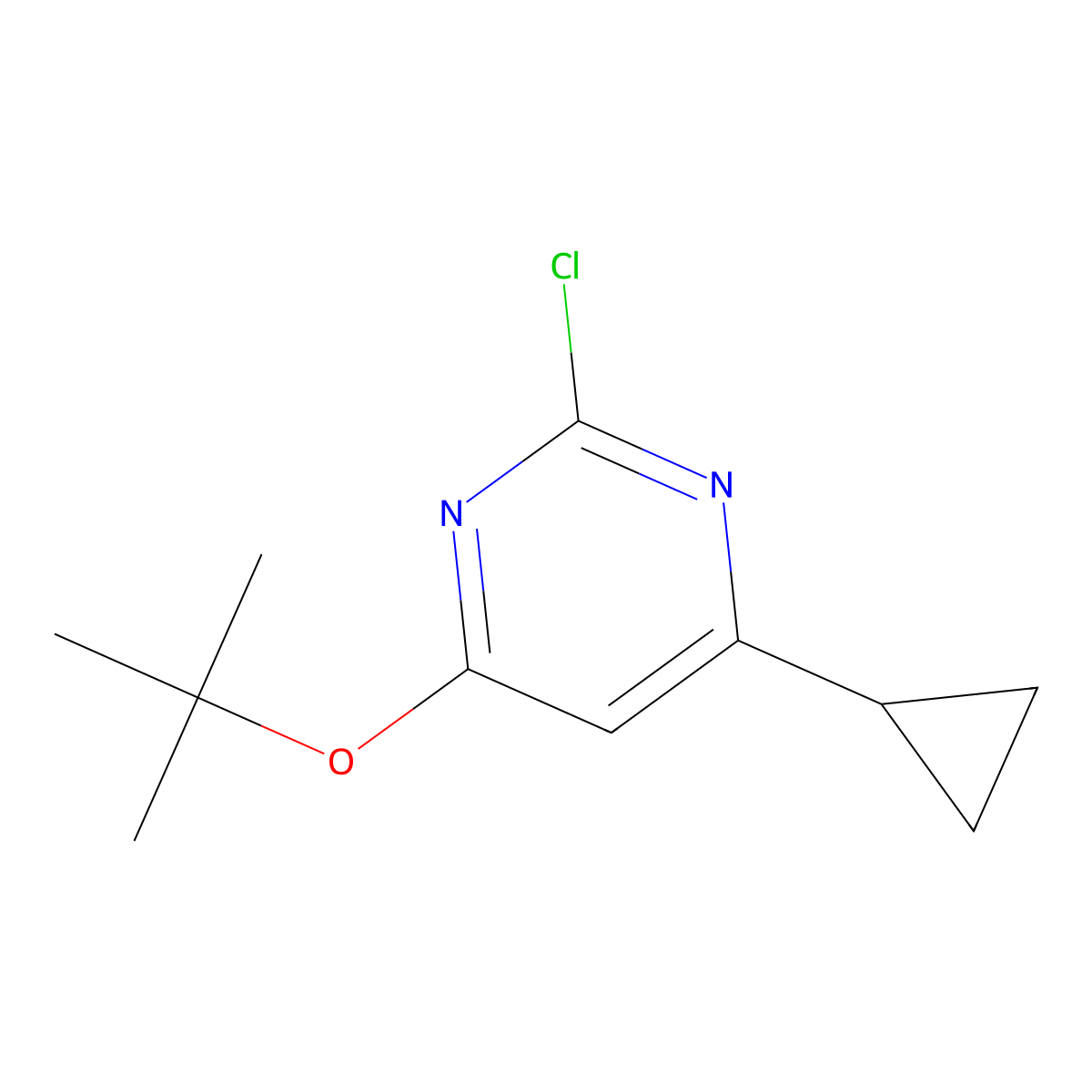 2-Chloro-4-(tert-butoxy)-6-cyclopropylpyrimidine molecular structure, CAS 1412959-25-1