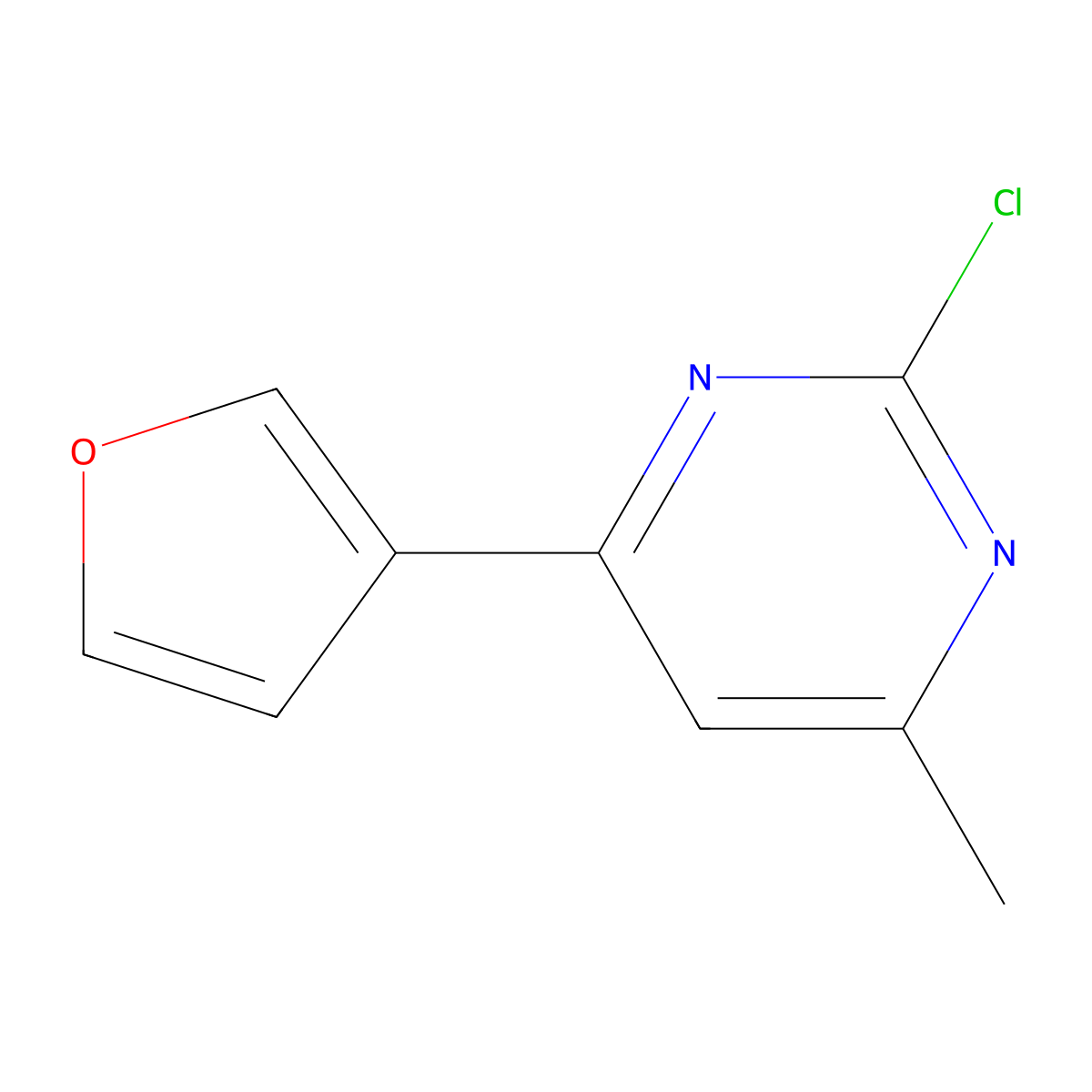 2-Chloro-4-(3-furyl)-6-methylpyrimidine molecular structure, CAS 1412959-26-2