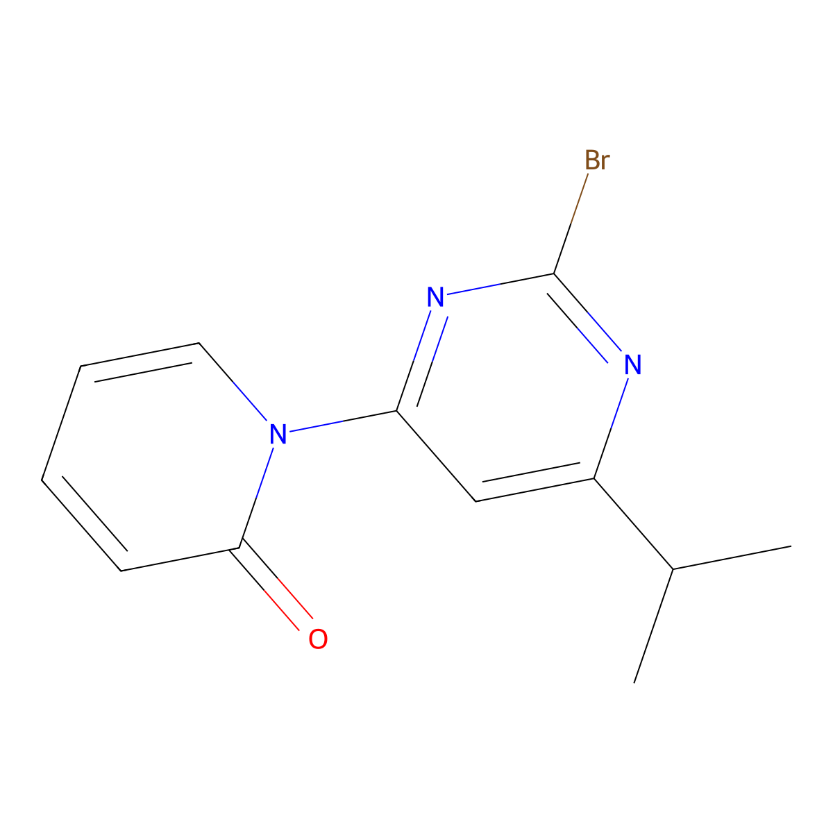 2-Bromo-4-(1H-pyridin-2-one)-6-(iso-propyl)pyrimidine molecular structure, CAS 1412959-27-3