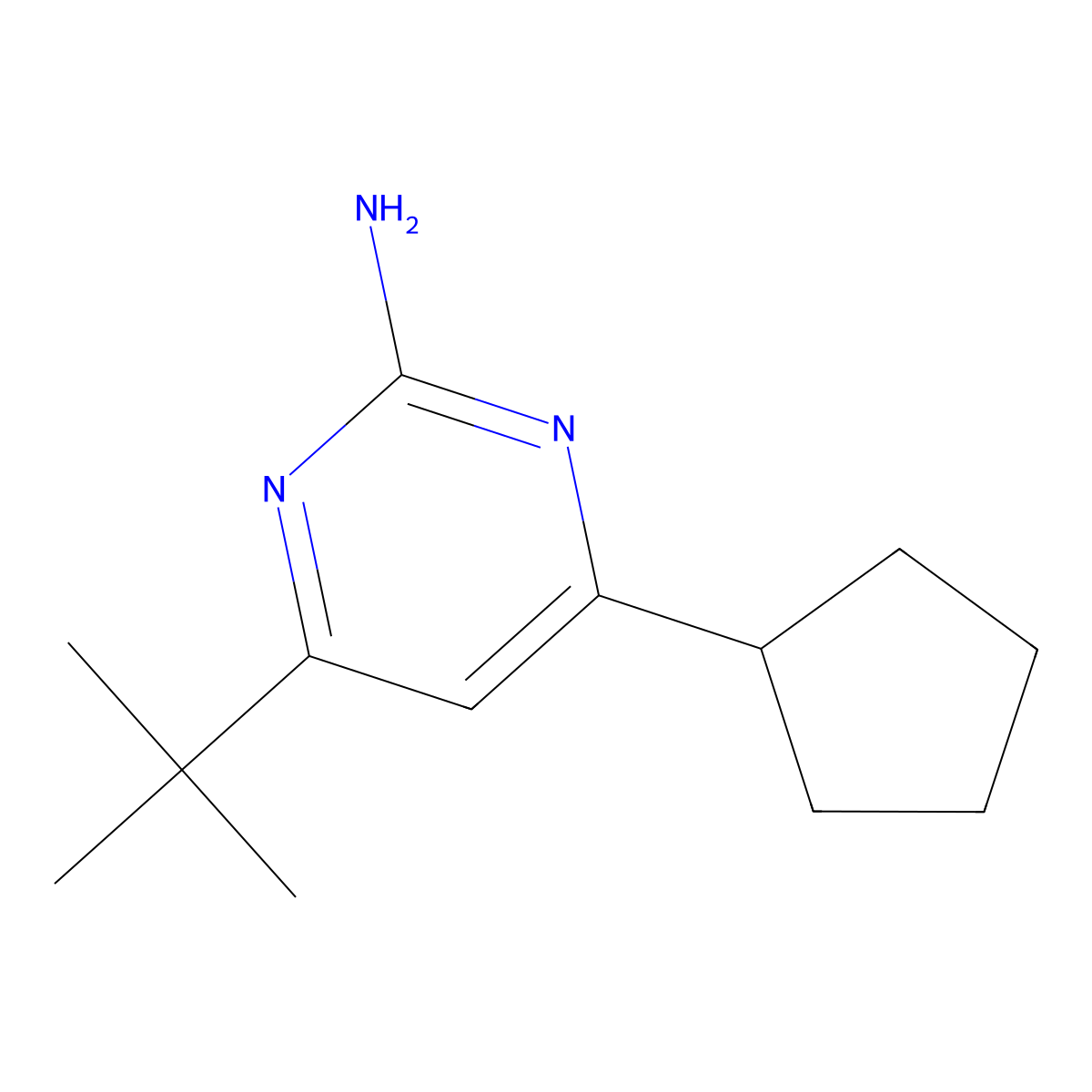 2-Amino-4-(cyclopentyl)-6-(tert-butyl)pyrimidine molecular structure, CAS 1412959-33-1
