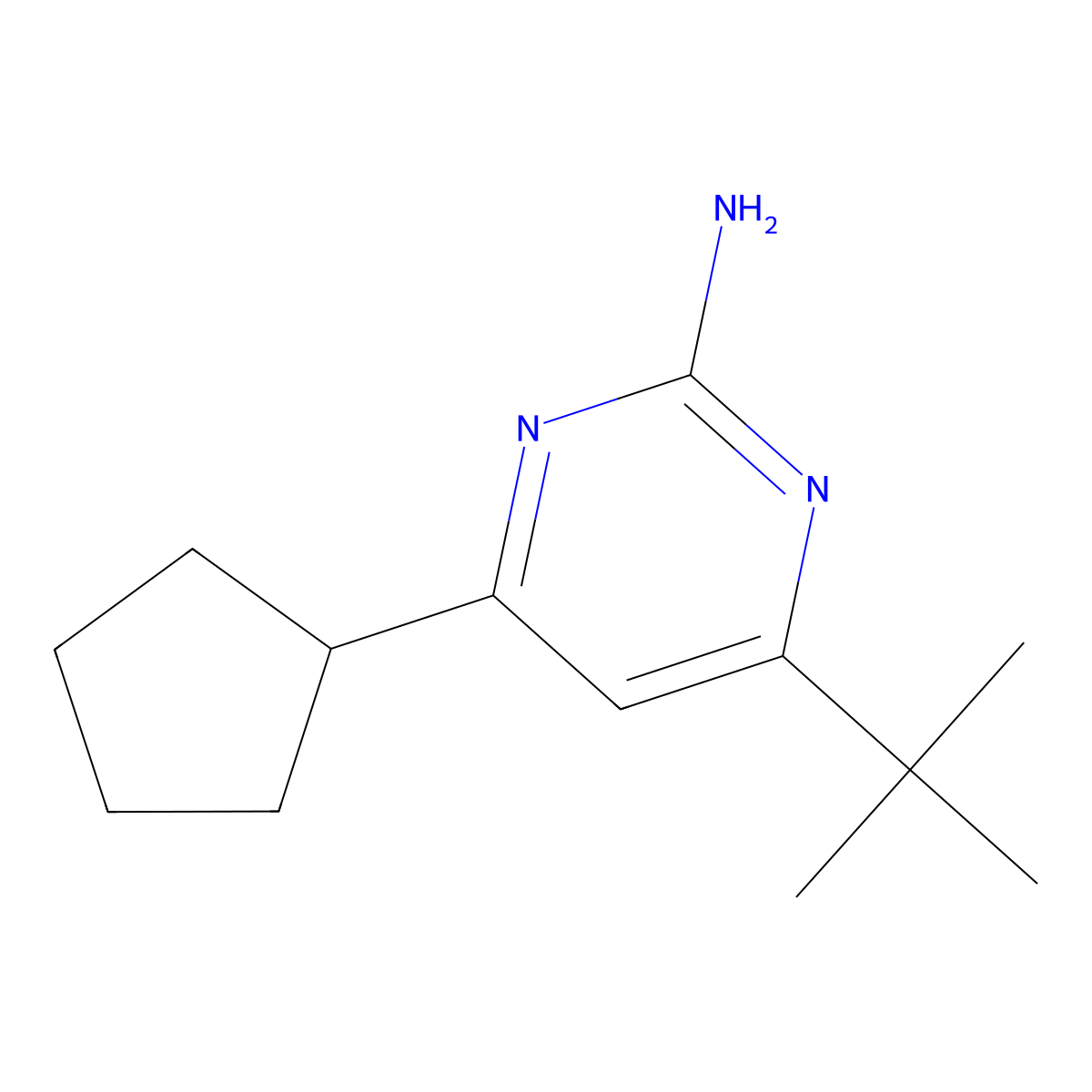 2-Amino-4-(cyclopentyl)-6-(tert-butyl)pyrimidine molecular structure, CAS 1412959-33-1