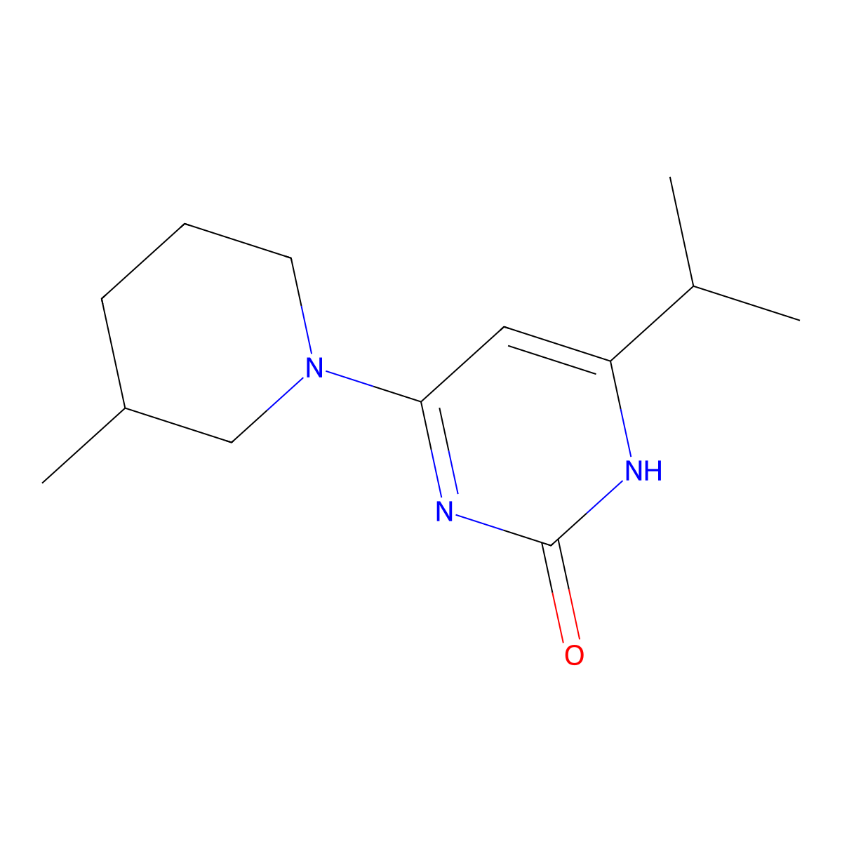 2-Hydroxy-4-(3-methylpiperidin-1-yl)-6-(iso-propyl)pyrimidine molecular structure, CAS 1412959-35-3