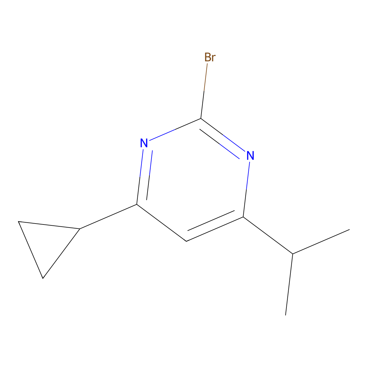 2-Bromo-4-cyclopropyl-6-(iso-propyl)pyrimidine molecular structure, CAS 1412959-36-4