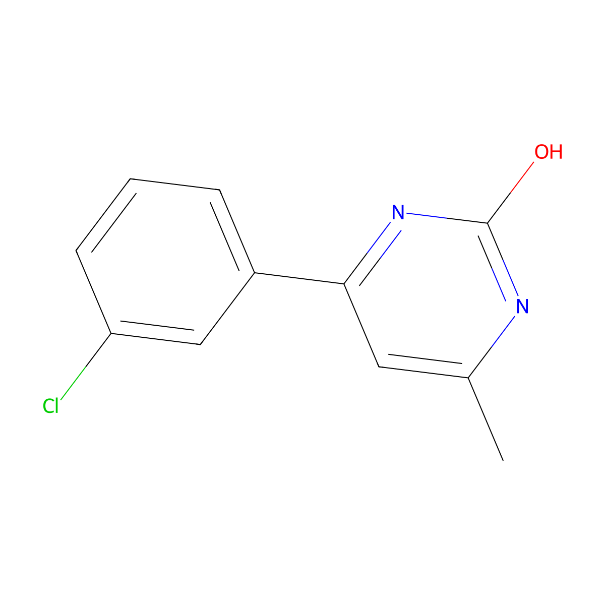 2-Hydroxy-4-(3-chlorophenyl)-6-methylpyrimidine molecular structure, CAS 1412959-38-6